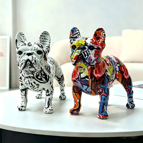 Graffiti Frenchie statue (Resin)