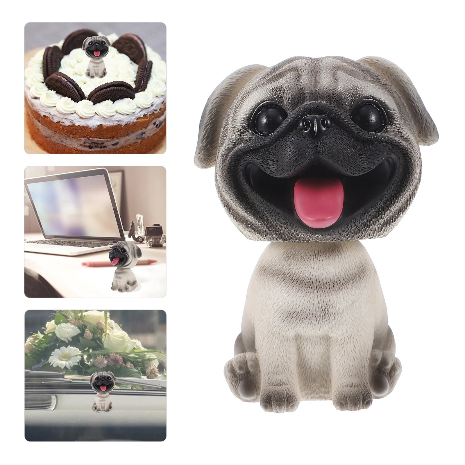 Mini pug dashboard decoration