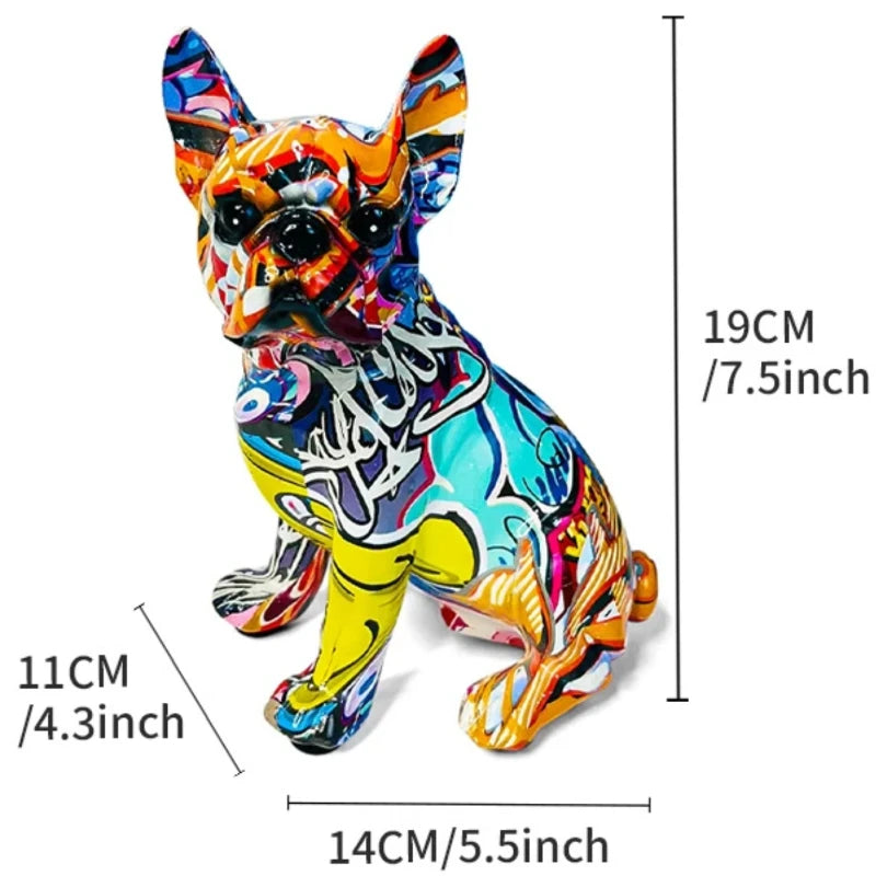 Graffiti Frenchie statue (Resin)