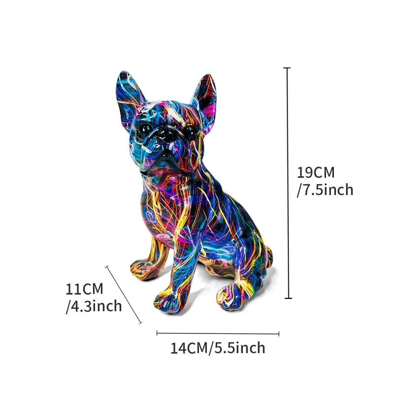 Graffiti Frenchie statue (Resin)