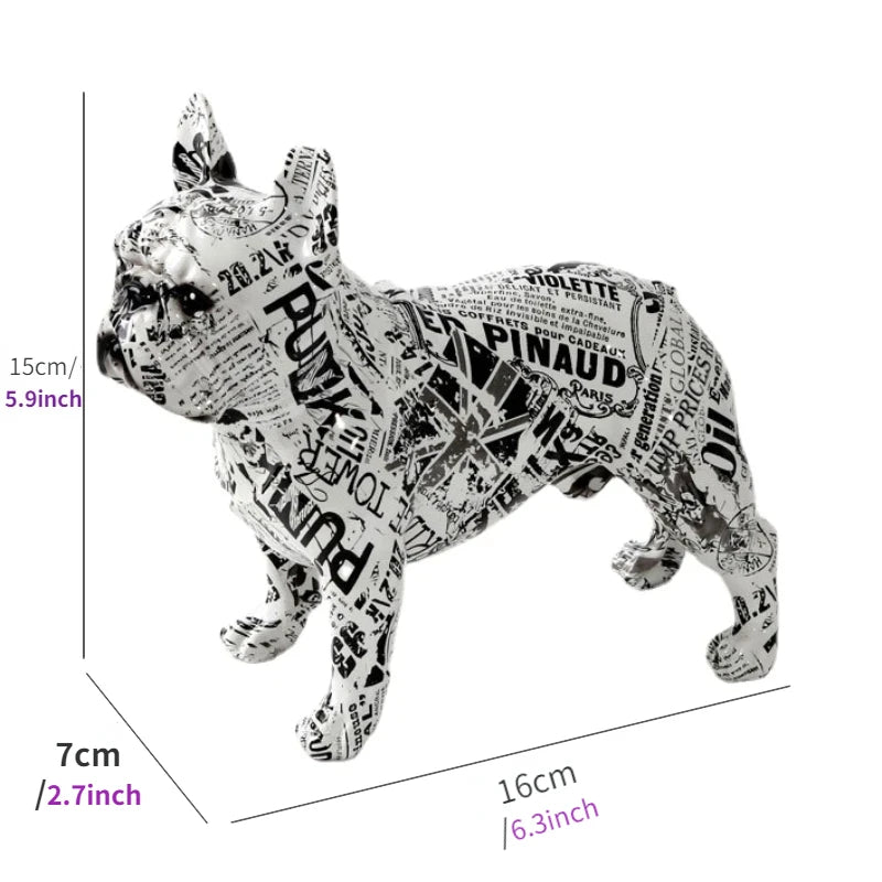 Graffiti Frenchie statue (Resin)